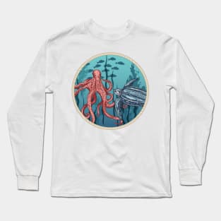 Round Sea Life Stamp Long Sleeve T-Shirt